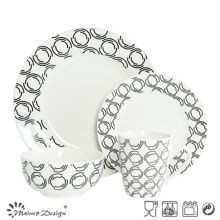 16PCS Porcelain Dinner Set with Decal Printing Design